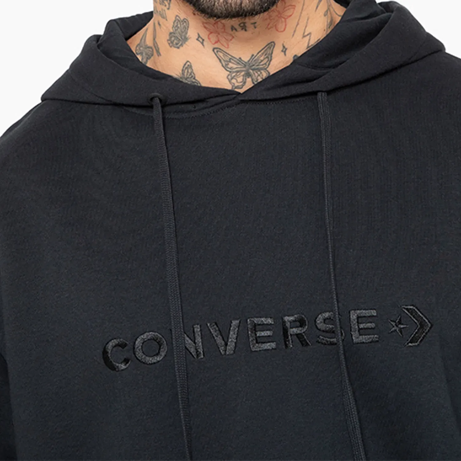 Polera Converse Hombre Hoodie Retro Vibe color negro | Platanitos