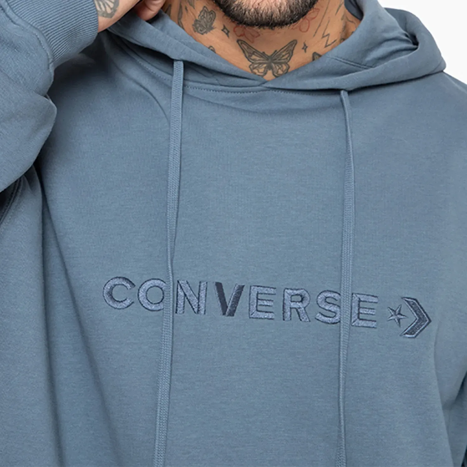 Polera Converse Hombre Hoodie Retro Vibe color azul | Platanitos