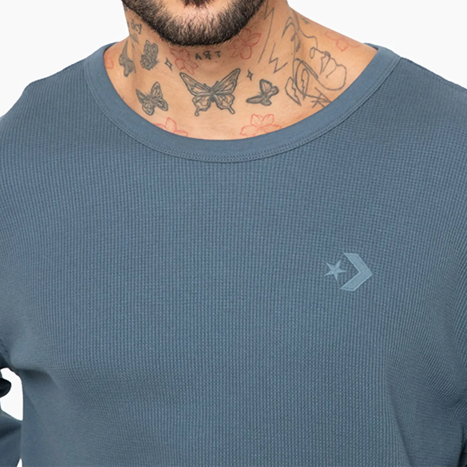 Polera Converse Hombre Ml Small Star Chevron color azul | Platanitos