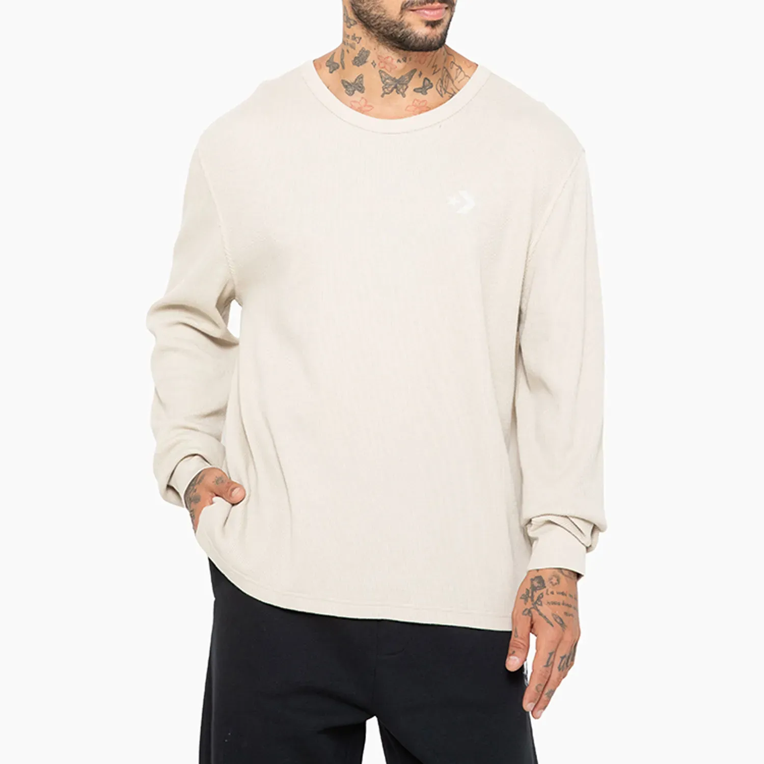 Converse Polera Converse Hombre Ml Small Star Chevron color beige | Platanitos