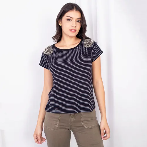 Polo Jarola Viscosa Natalia color negro | Platanitos