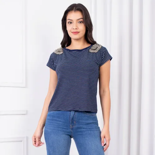 Polo Jarola Viscosa Natalia color azul | Platanitos