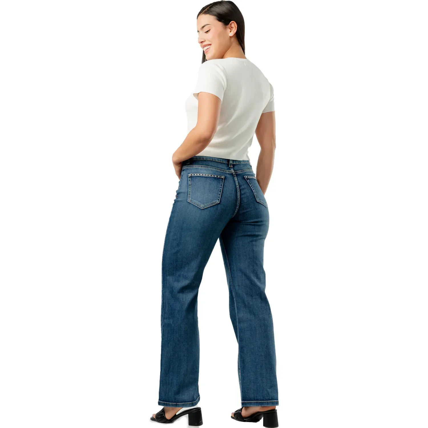 JAROLA Jean Jarola Mide Rise Lauren color azul | Platanitos