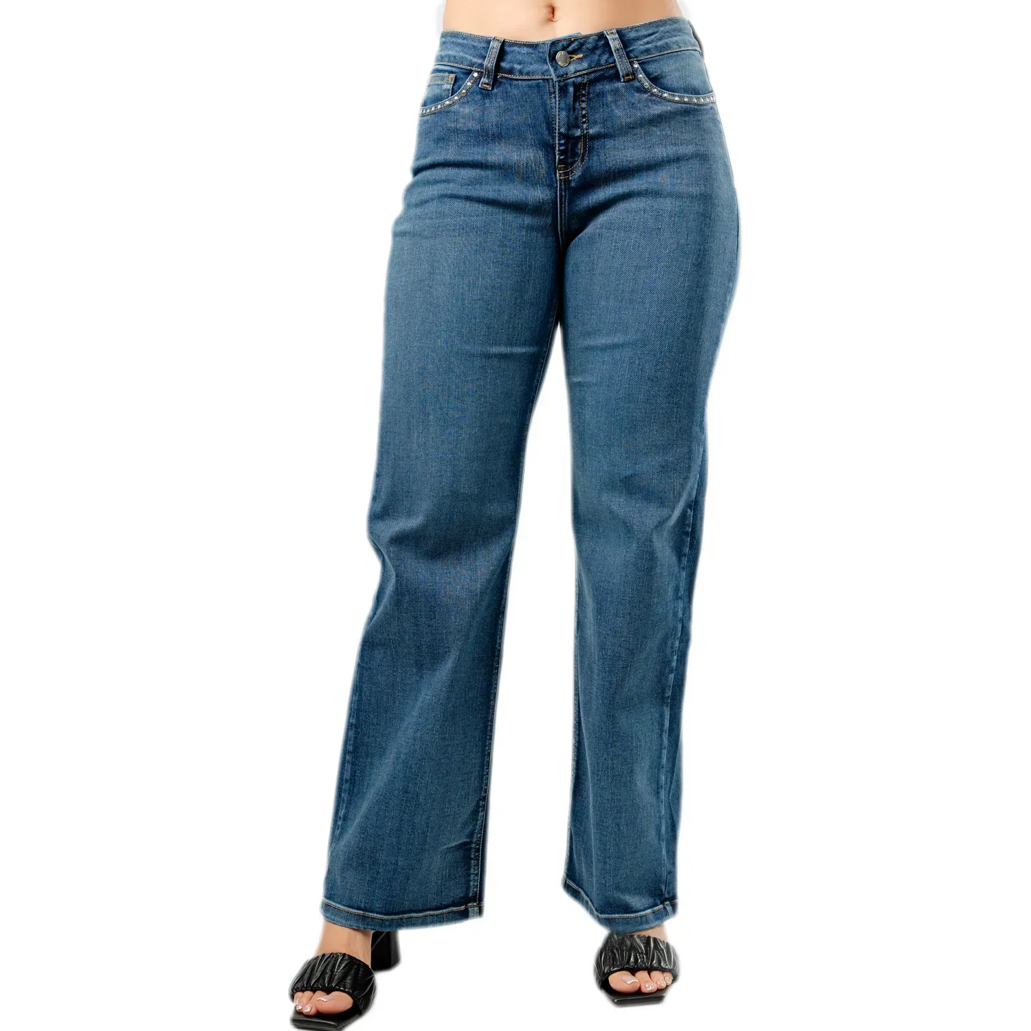 JAROLA Jean Jarola Mide Rise Lauren color azul | Platanitos