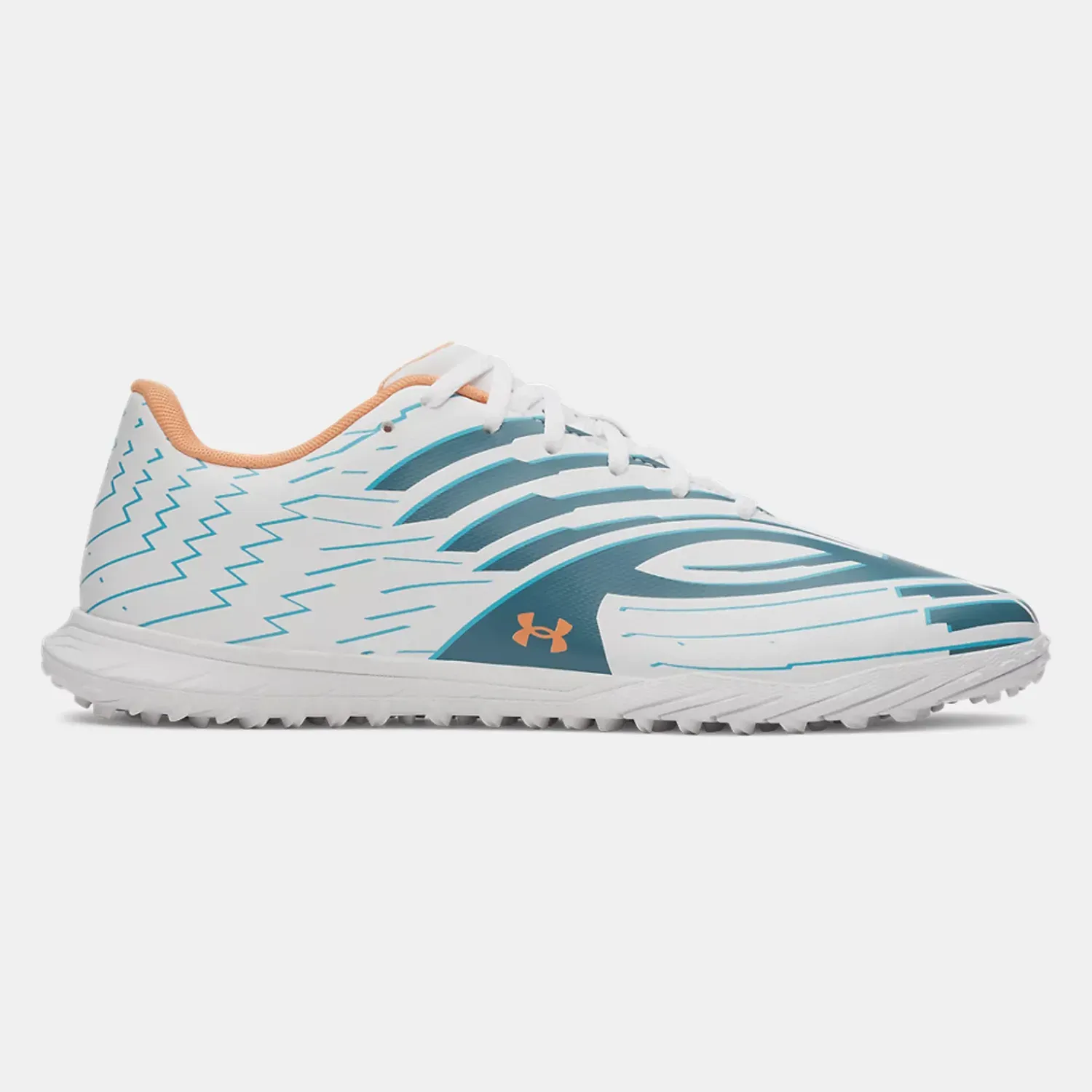 Zapatillas Under Armour De Futbol Hombre Shadow Club 4 color blanco / celeste | Platanitos