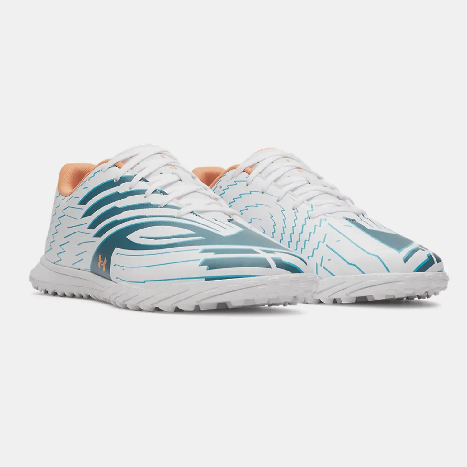 Zapatillas Under Armour De Futbol Hombre Shadow Club 4 color blanco / celeste | Platanitos