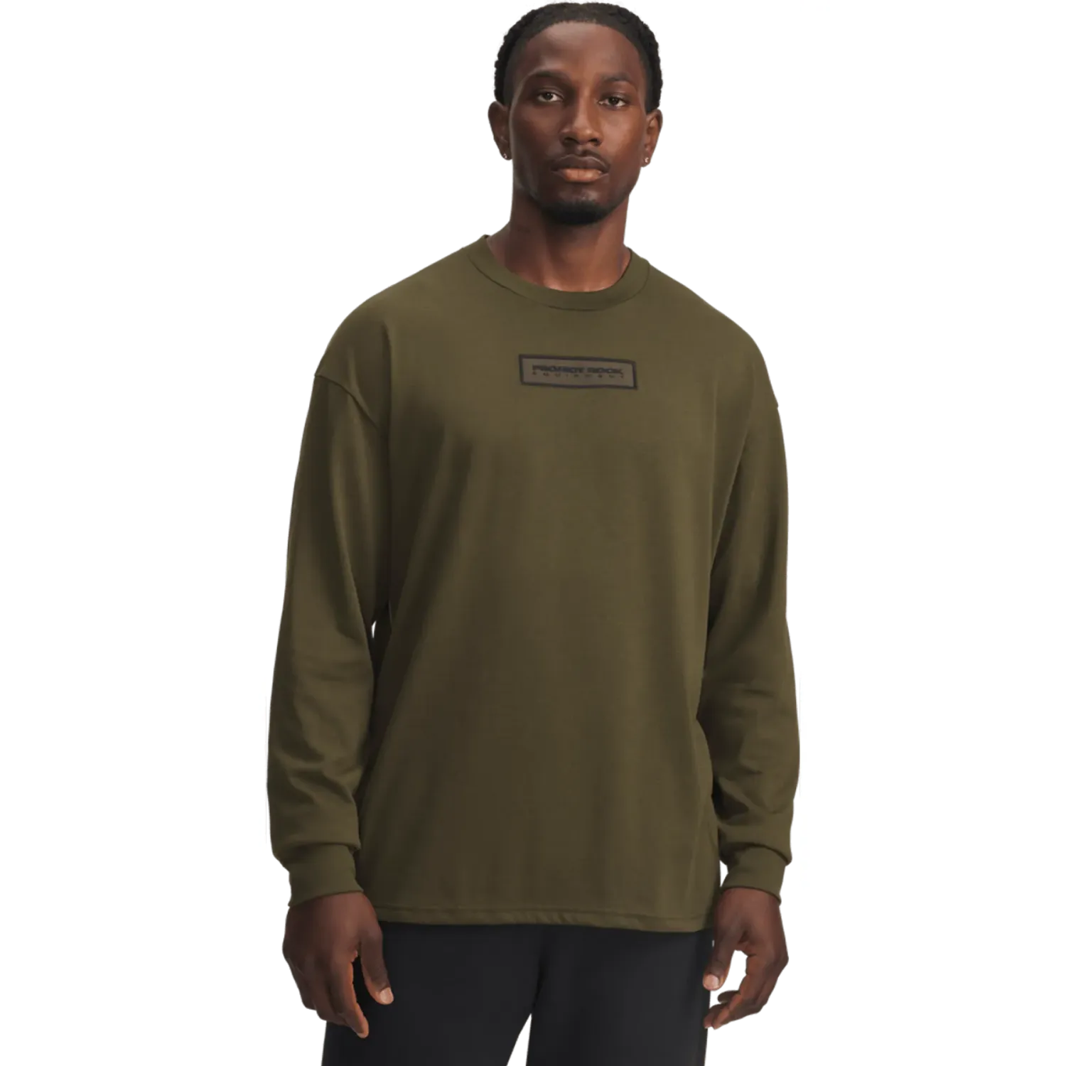 Under Armour Polera Under Armour Deportiva Hombre Proyect Rock Ls Q4 St color verde | Platanitos