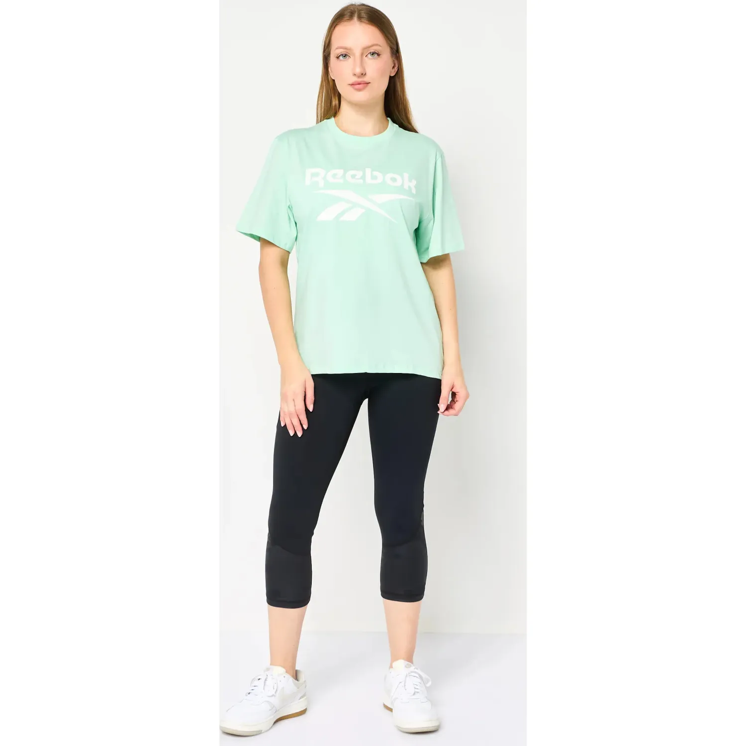 Reebok Polo Reebok Deportivo Mujer Women Big Logo Tee color verde | Platanitos