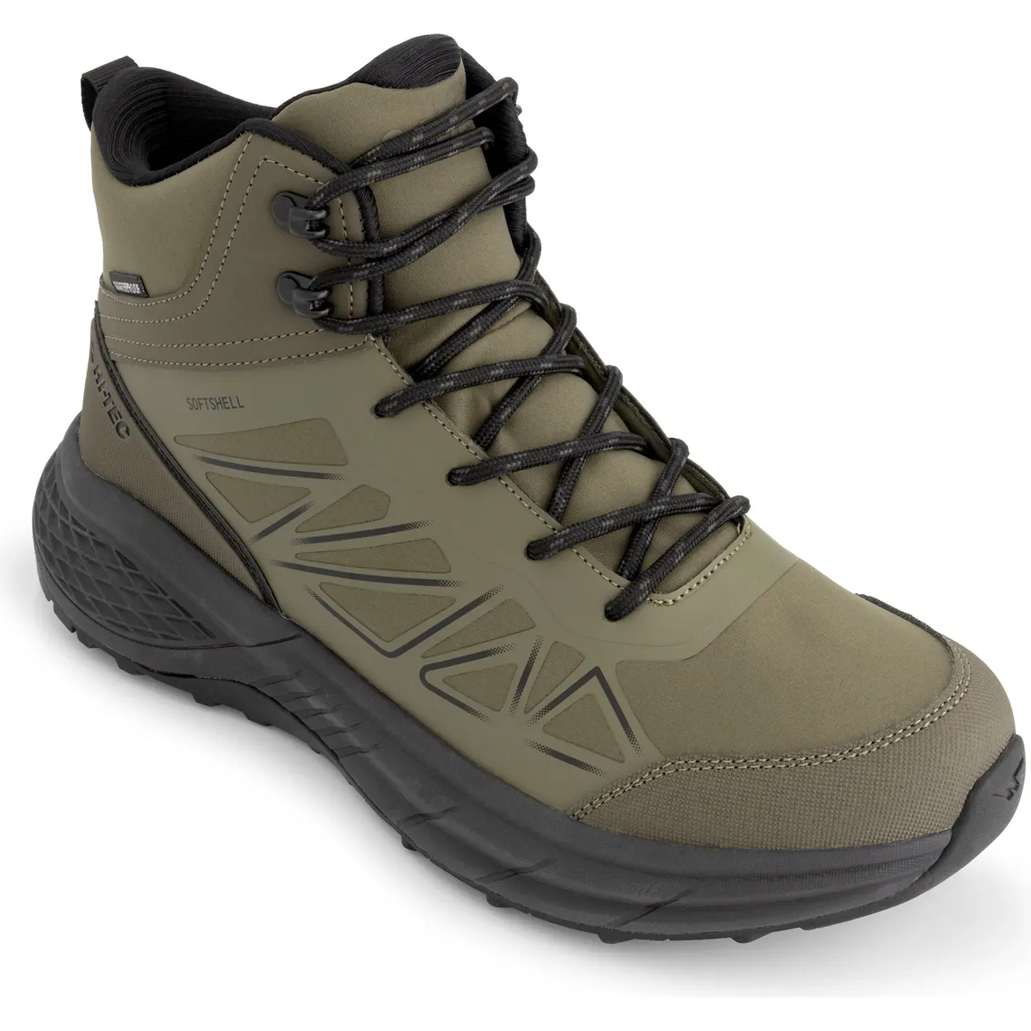 Zapatillas Hi-Tec De Outdoor Hombre Softshell Mid Wp color verde | Platanitos