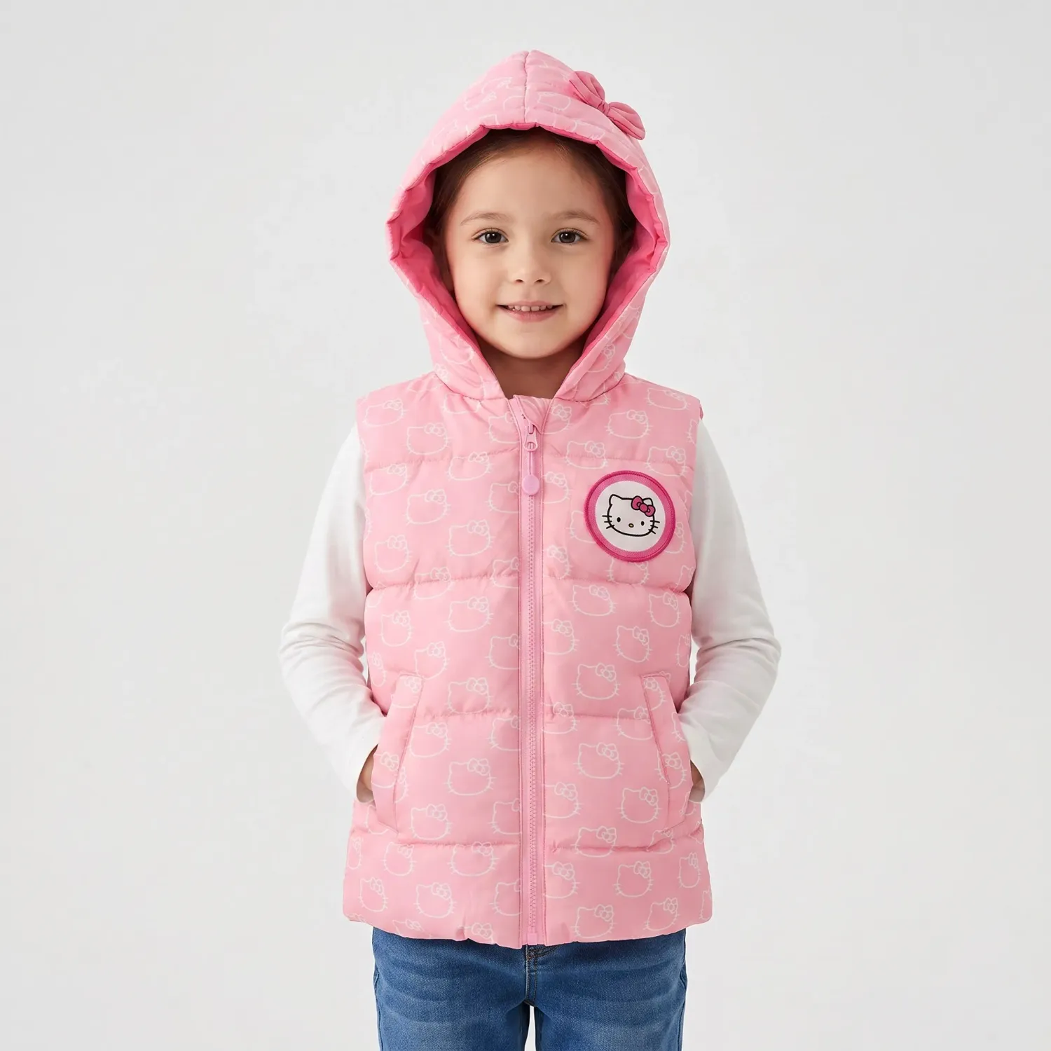 Chaleco Hello Kitty Niña Hello Kitty   Hkt-0248-A color rosado | Platanitos