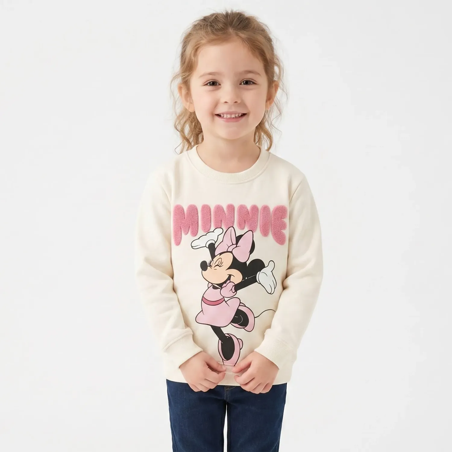 Minnie Mouse Polera Minnie Mouse Niña Minnie Mouse Min-2652-A color marfil | Platanitos