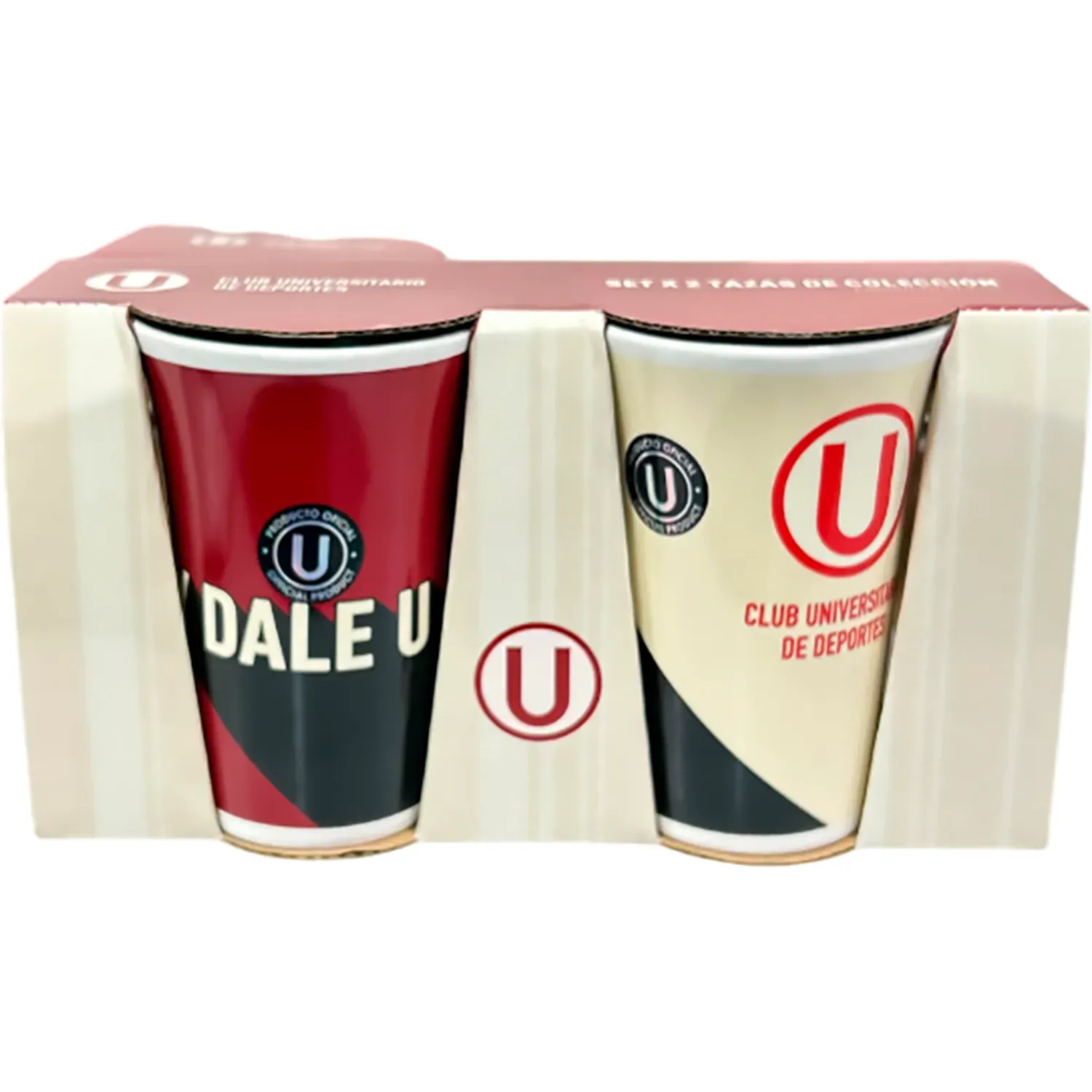 UNIVERSITARIO Set Universitario De Tazas Latte X2 Universitario 360ml color guinda | Platanitos