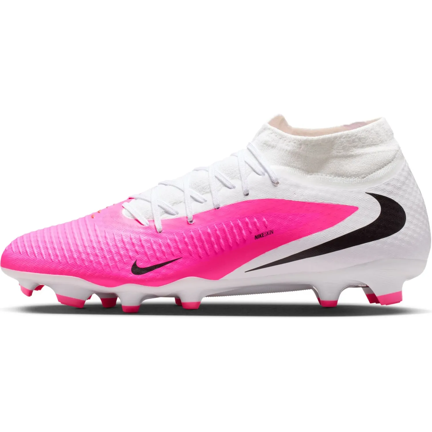 Zapatillas Nike De Futbol Unisex Phantom 6 High Acad Fg/Mg T color blanco / fucsia | Platanitos