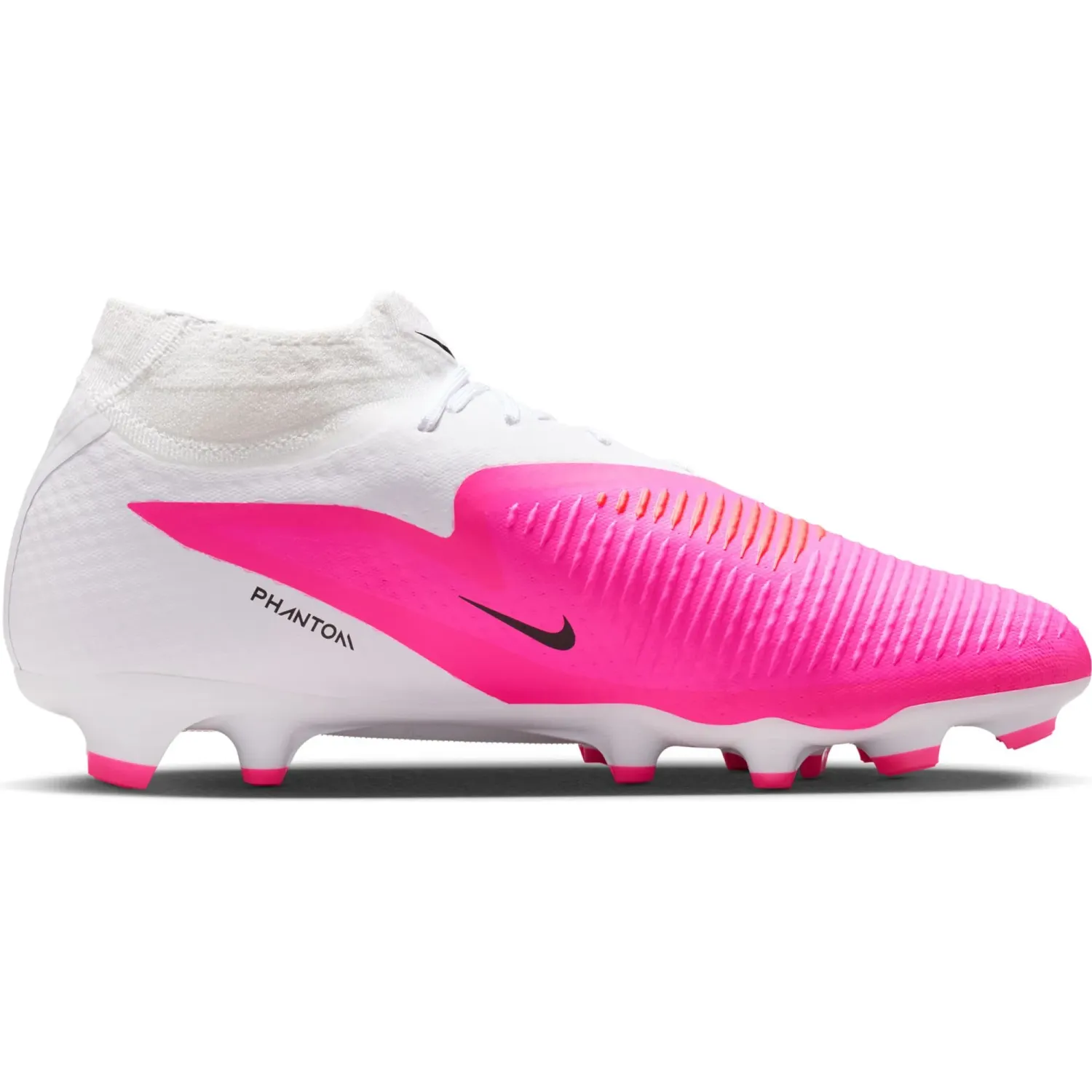 Zapatillas Nike De Futbol Unisex Phantom 6 High Acad Fg/Mg T color blanco / fucsia | Platanitos