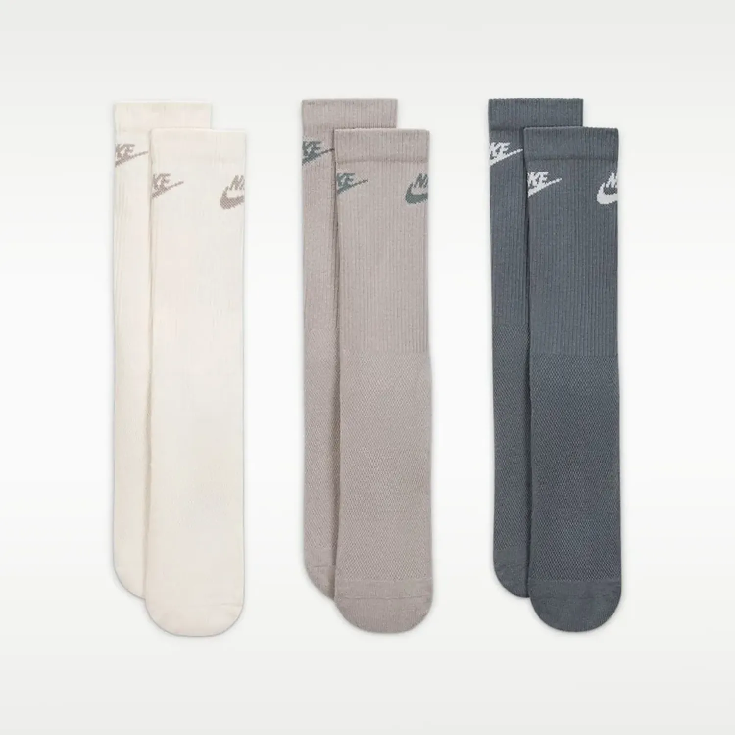 Nike Medias Nike Deportiva Unisex Everyday Elevated Crew 3pack color gris | Platanitos