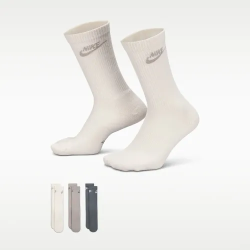 Medias Nike Deportiva Unisex Everyday Elevated Crew 3pack color gris | Platanitos