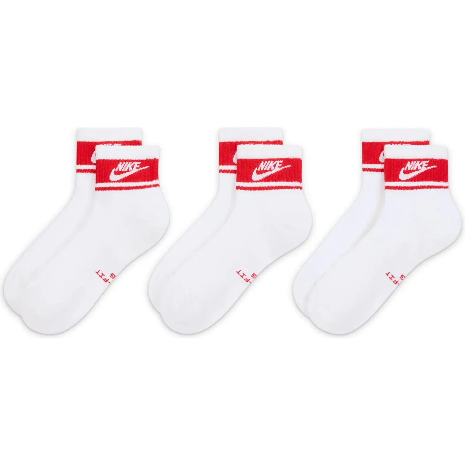 Nike Medias Nike Deportiva Unisex Everyday Elevated Ankle Socks 3pack color blanco | Platanitos