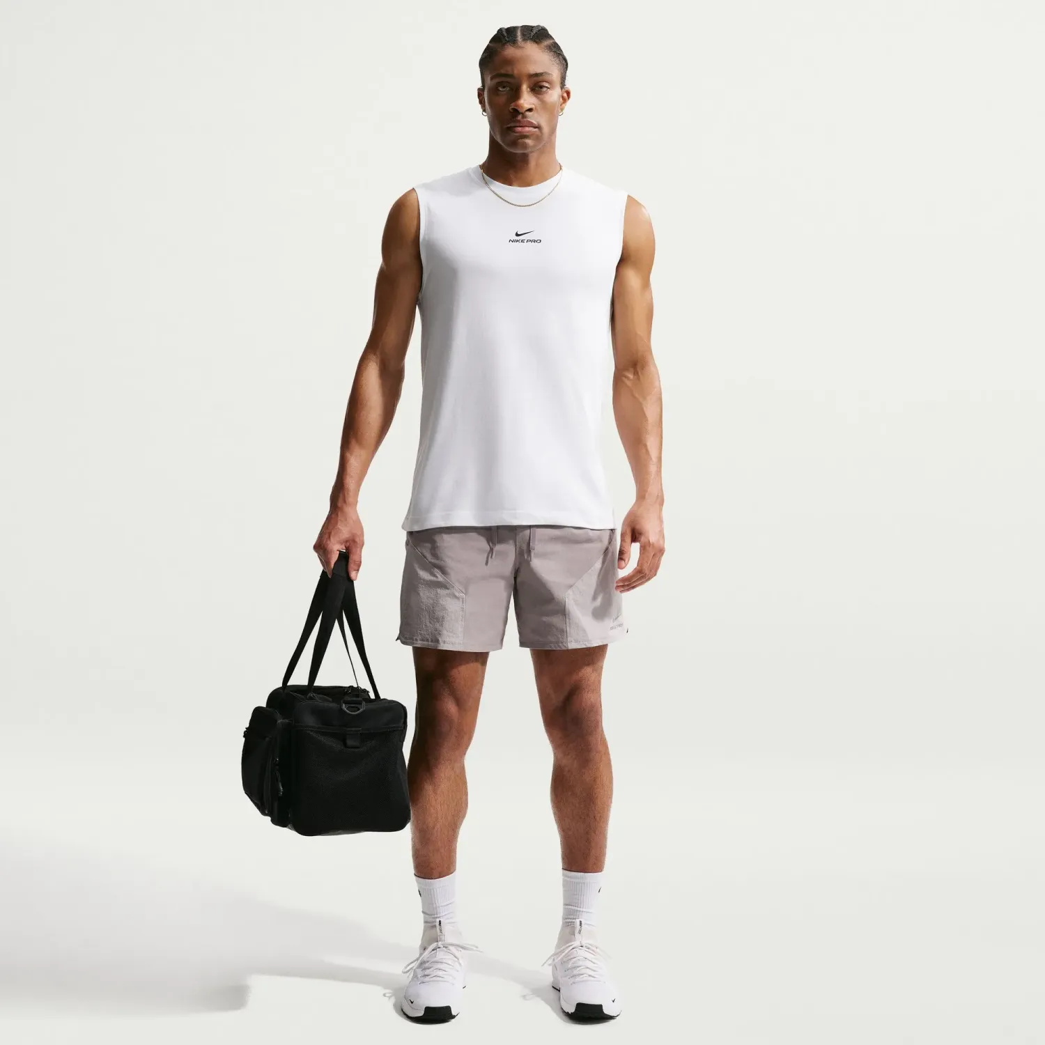 Nike Polo Nike Training Hombre M Nk Df Tee Std Sl Nike Pro color blanco | Platanitos