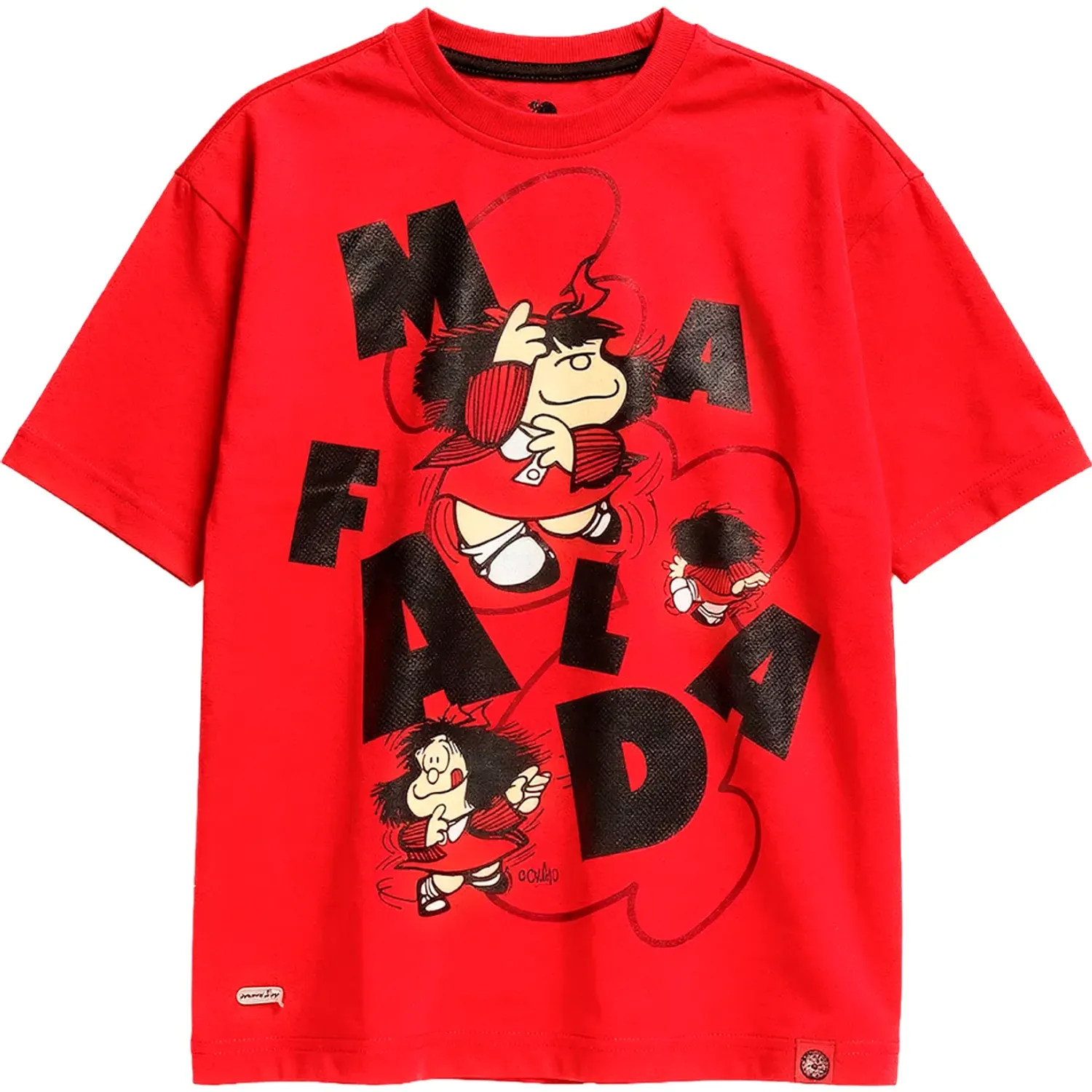 Mafalda Polo Mafalda Manga Corta Oversize Mujer Mafalda Mfd-032 color rojo | Platanitos