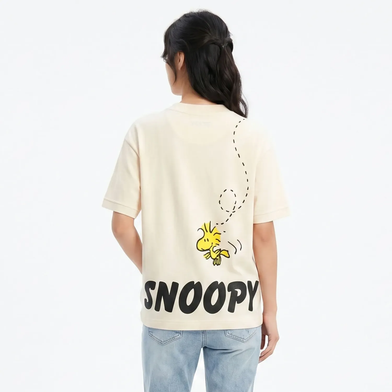 SNOOPY Polo Snoopy Manga Corta Mujer Snoopy Pea-008 color beige | Platanitos