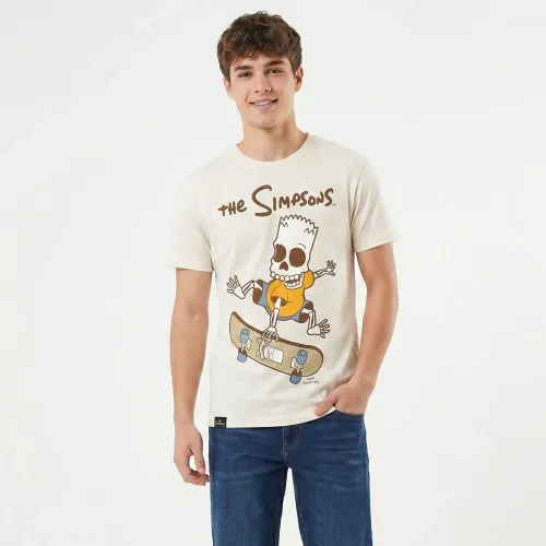 Polo Simpson Manga Corta Hombre Simpson Tsp-059 color blanco | Platanitos