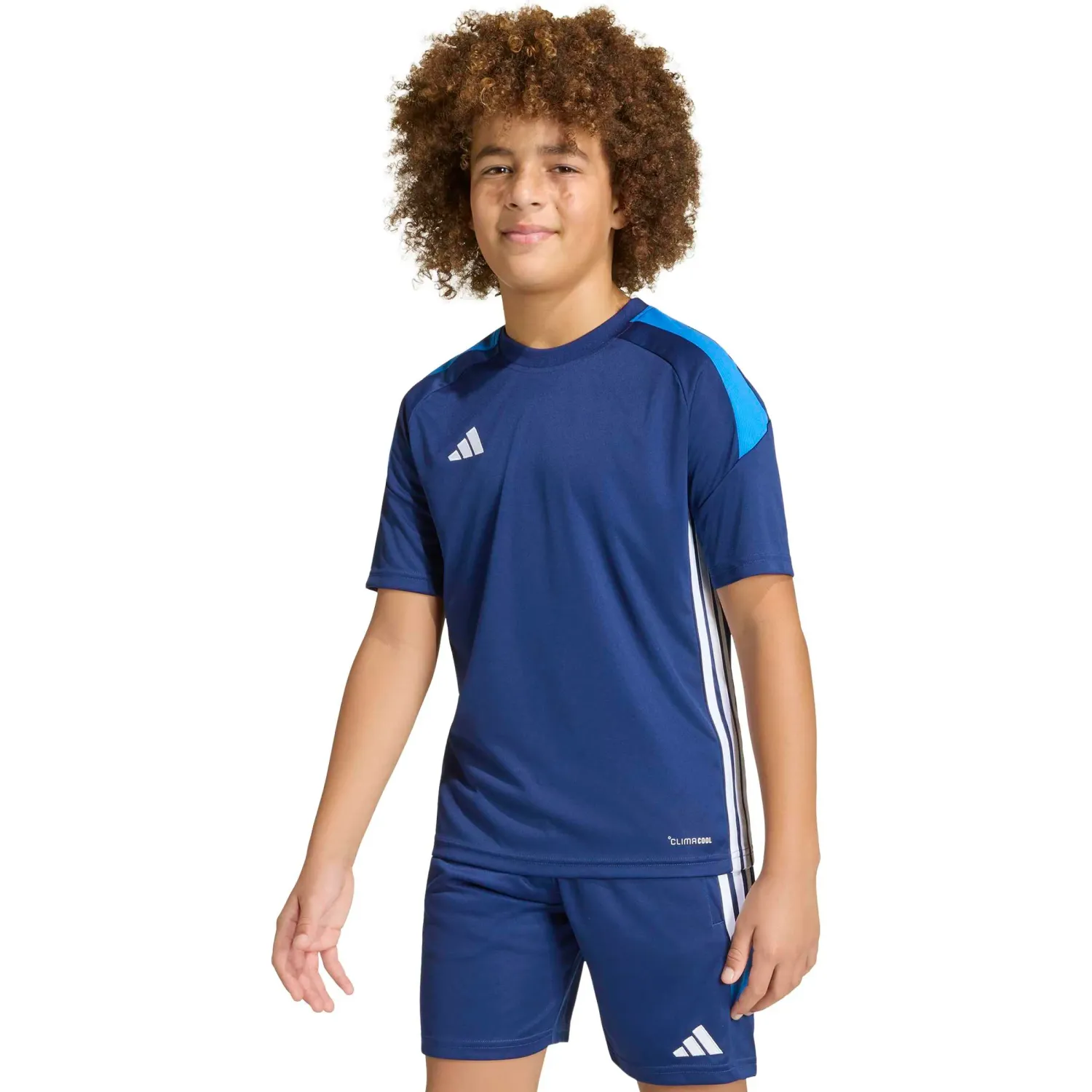 adidas Polo Adidas De Futbol Niños Tiro Es Jsy Y color azul | Platanitos