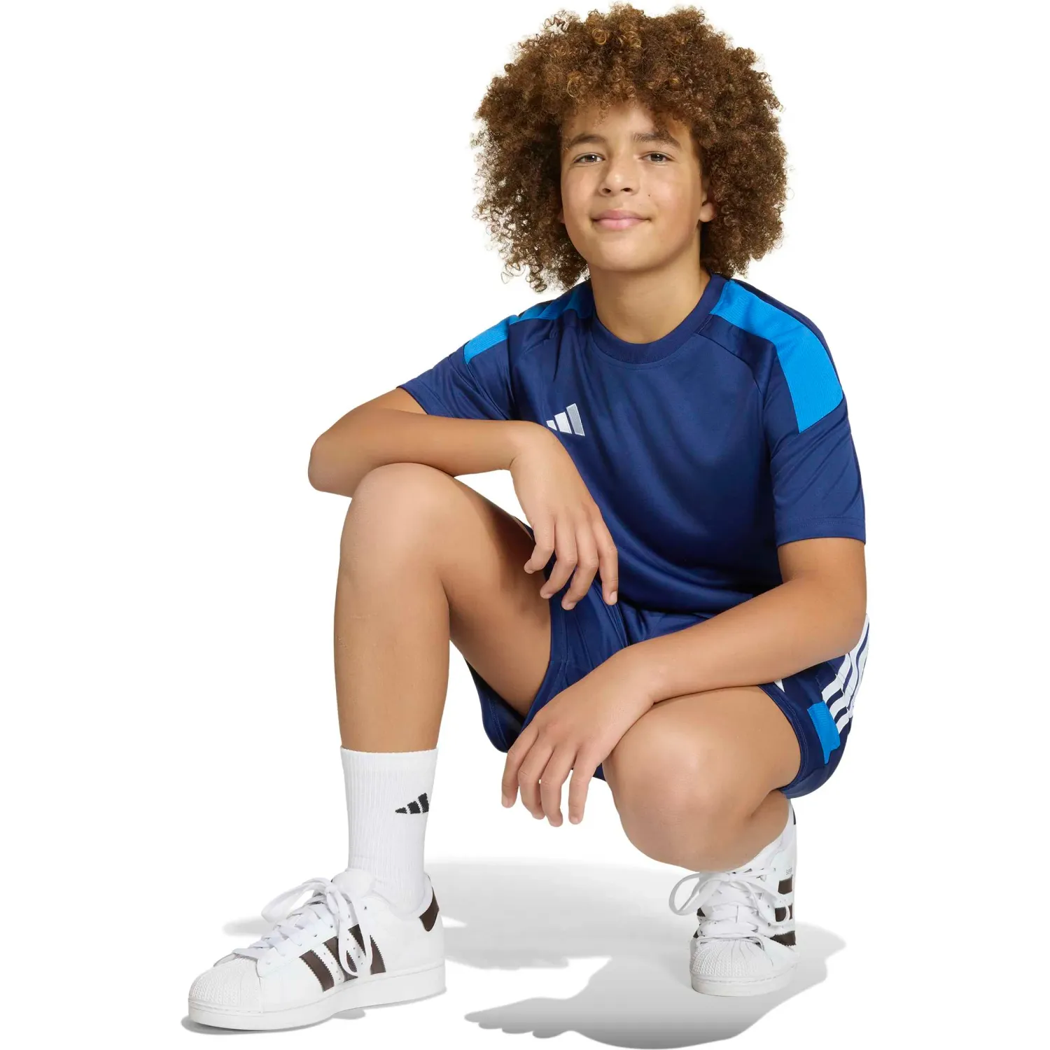 adidas Polo Adidas De Futbol Niños Tiro Es Jsy Y color azul | Platanitos