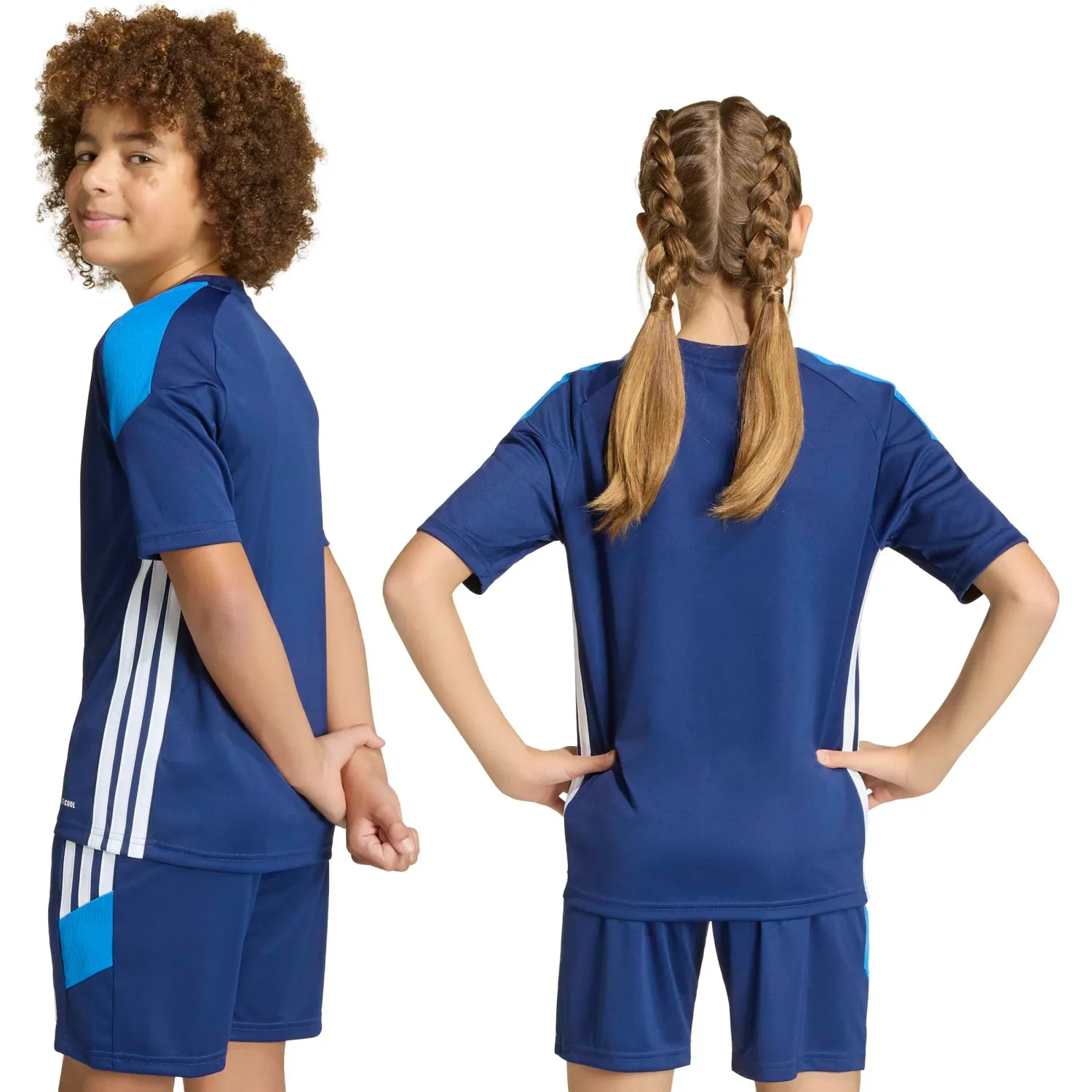 adidas Polo Adidas De Futbol Niños Tiro Es Jsy Y color azul | Platanitos