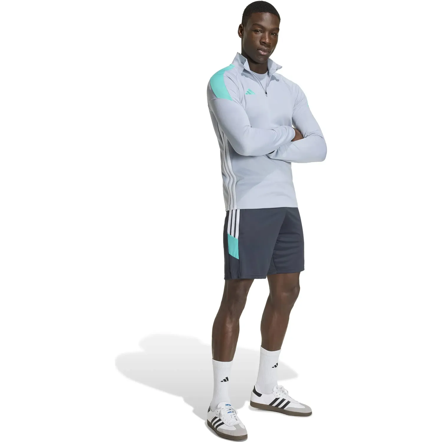 Casaca Adidas De Futbol Hombre Tiro Es Top color silver | Platanitos