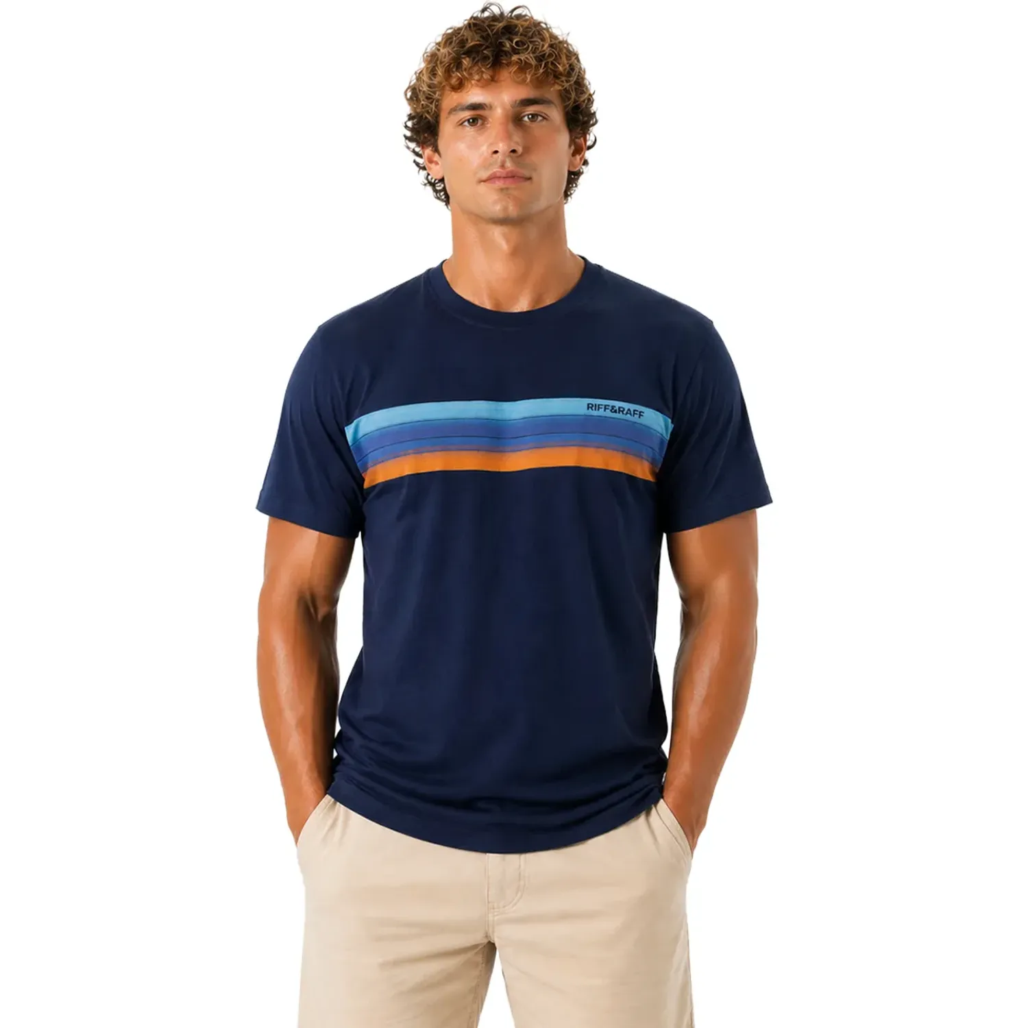 RIFF&RAFF Polo Riff&Raff Manga Corta Hombre Kams color azul | Platanitos