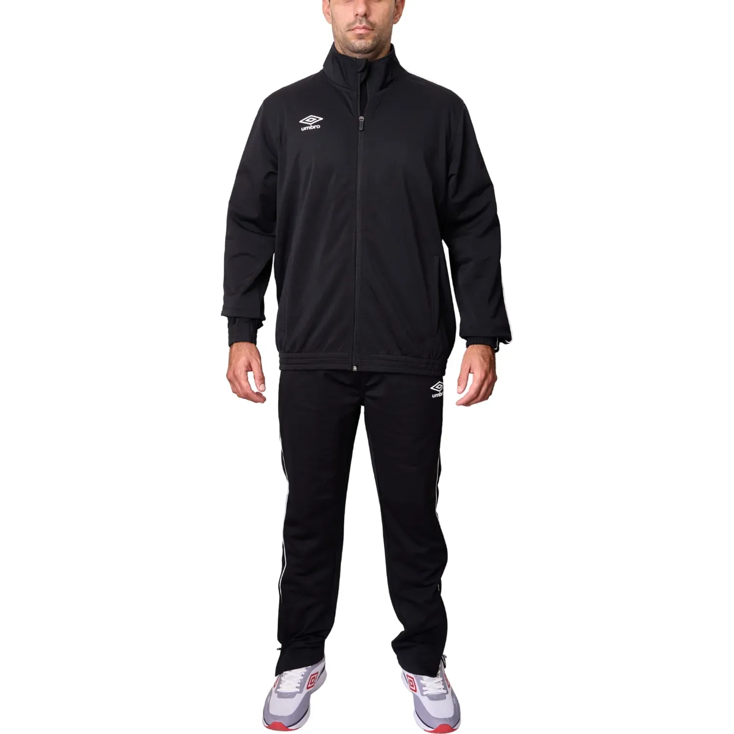 Conjunto Umbro Deportivo Hombre Knit Tracksuit color negro / blanco | Platanitos