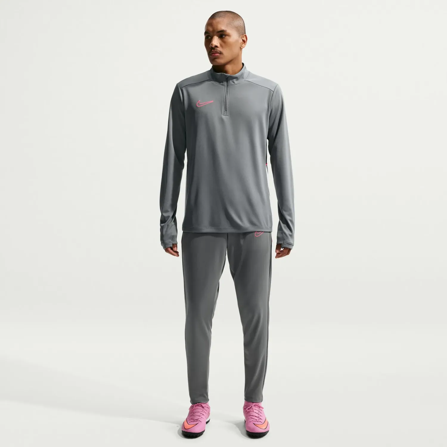 Nike Polo Nike Manga Larga Futbol Hombre Dri-Fit Academy Drill color plomo | Platanitos