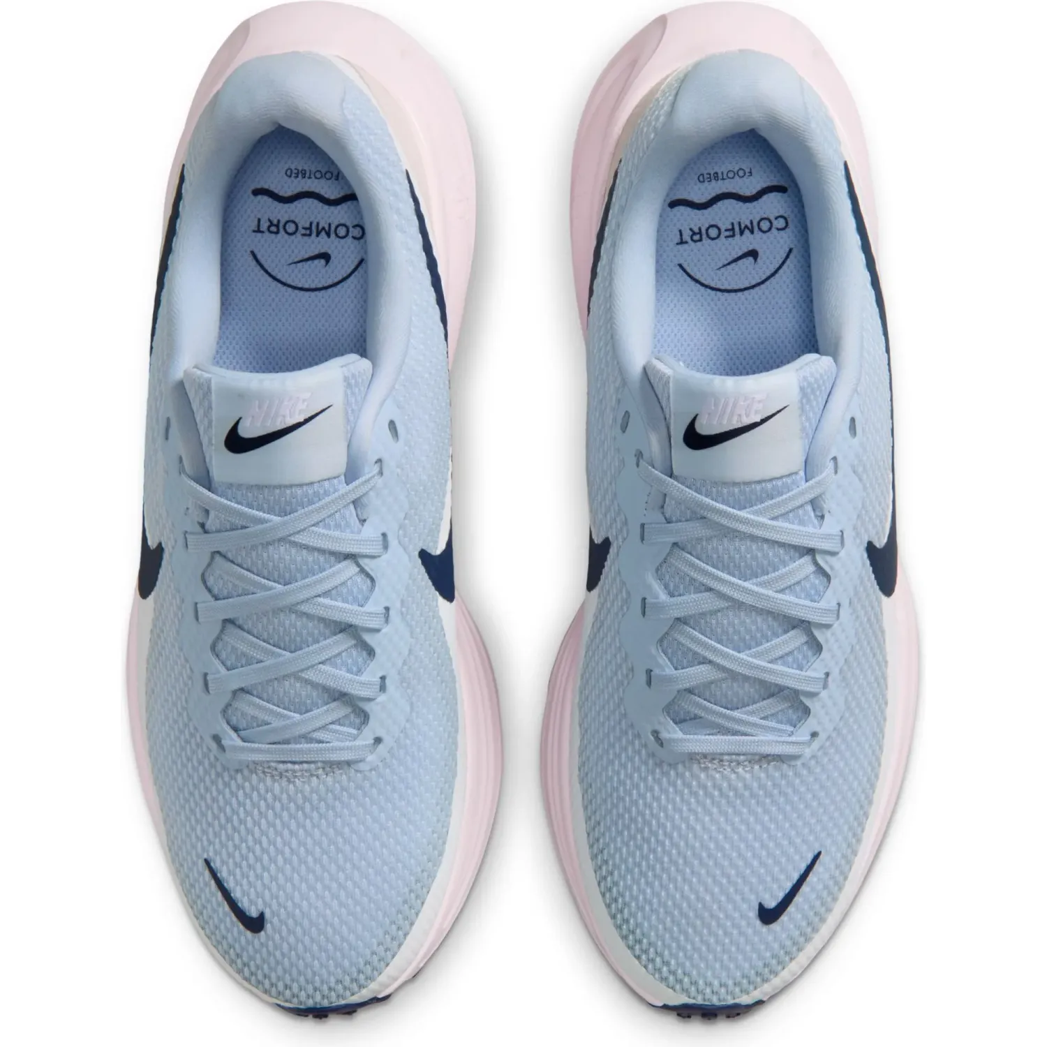 Zapatillas Nike Running Mujer Revolution 8 color blanco / celeste | Platanitos