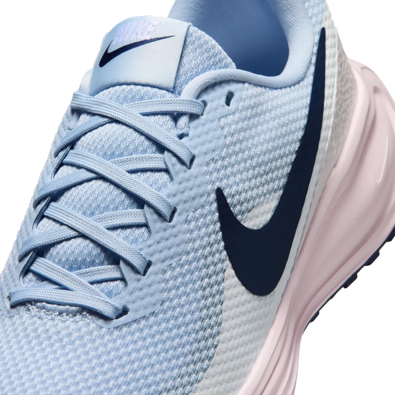 Zapatillas Nike Running Mujer Revolution 8 color blanco / celeste | Platanitos