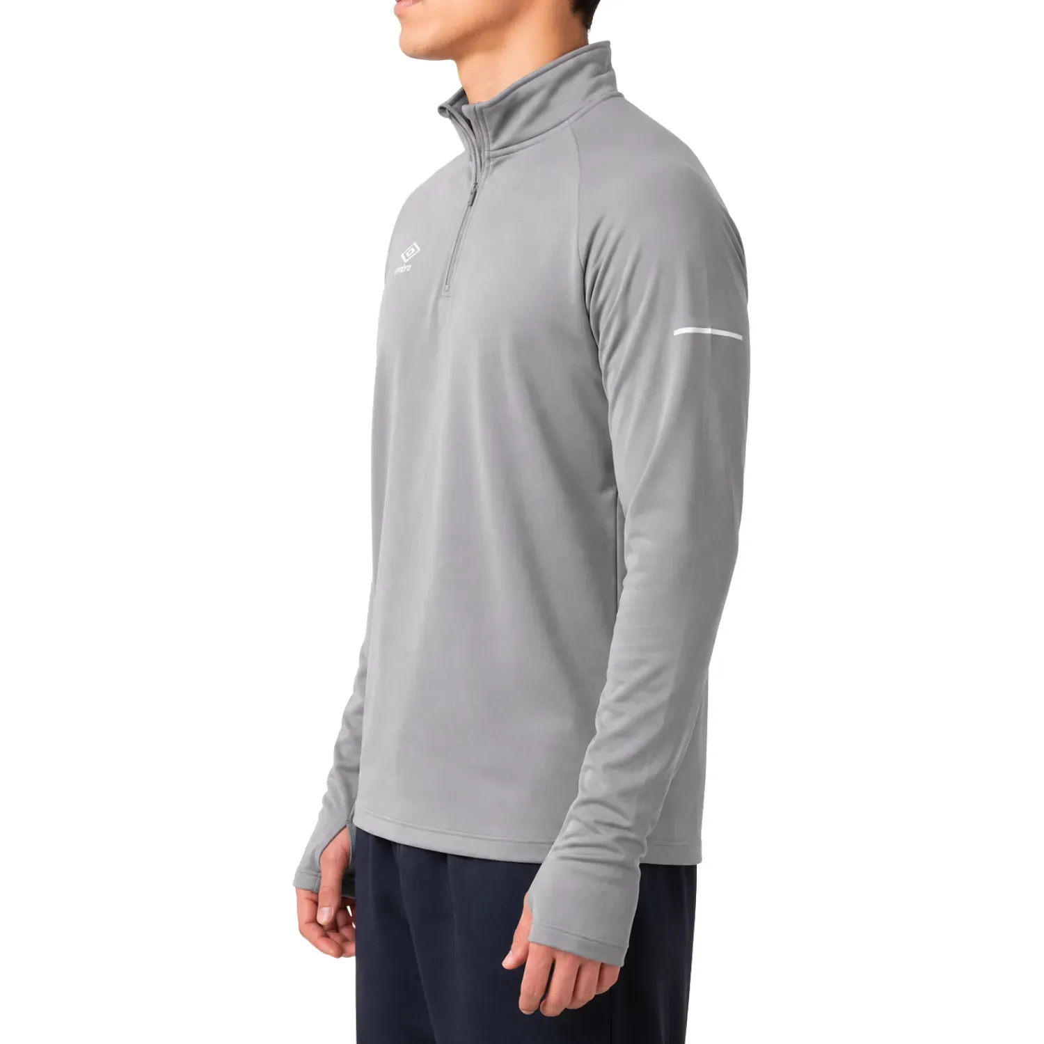 Umbro Polera Umbro Deportiva Hombre Half Zip Top color plomo | Platanitos