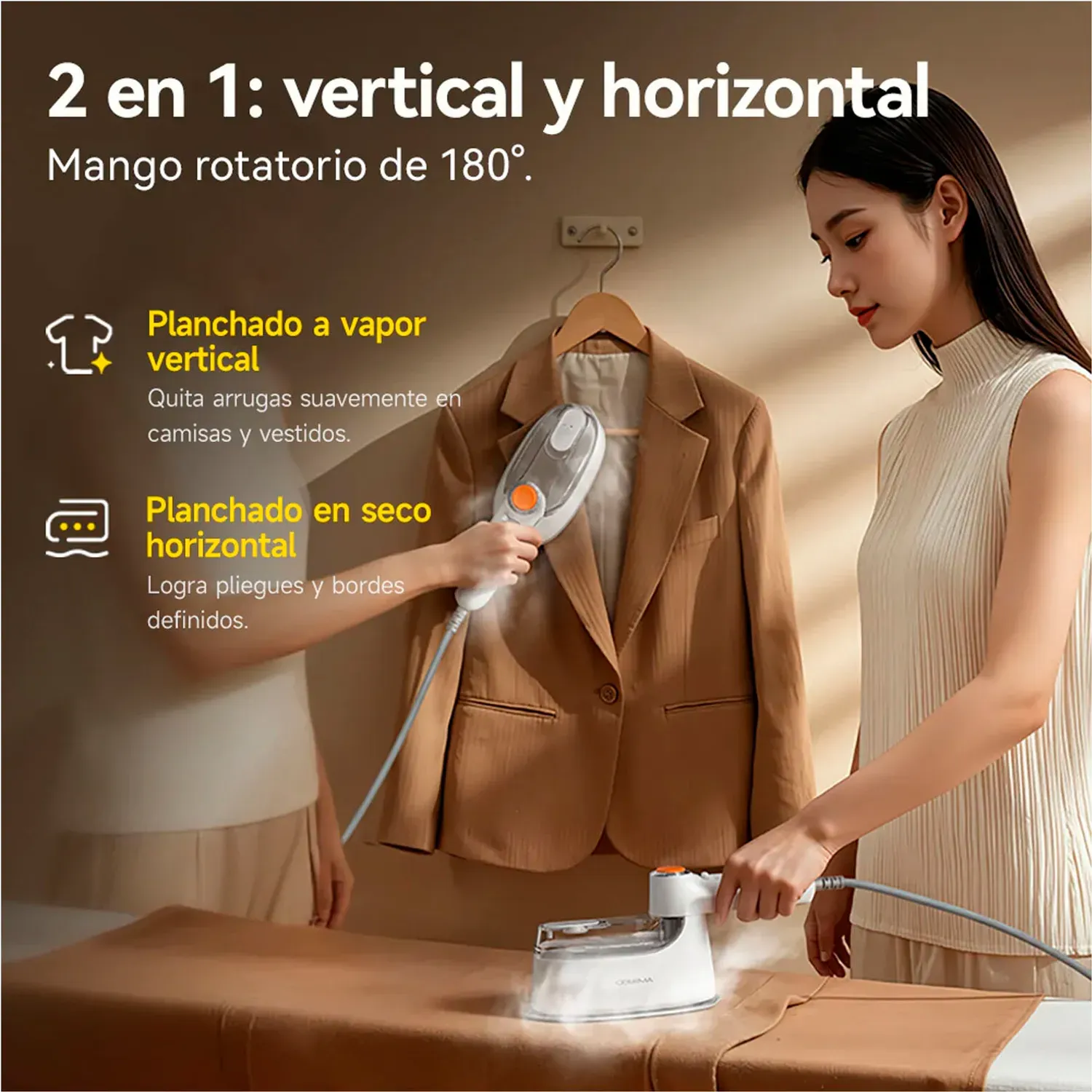 Plancha Deerma Y Vaporizador Modelo Gt01 Portátil 1400w color blanco | Platanitos