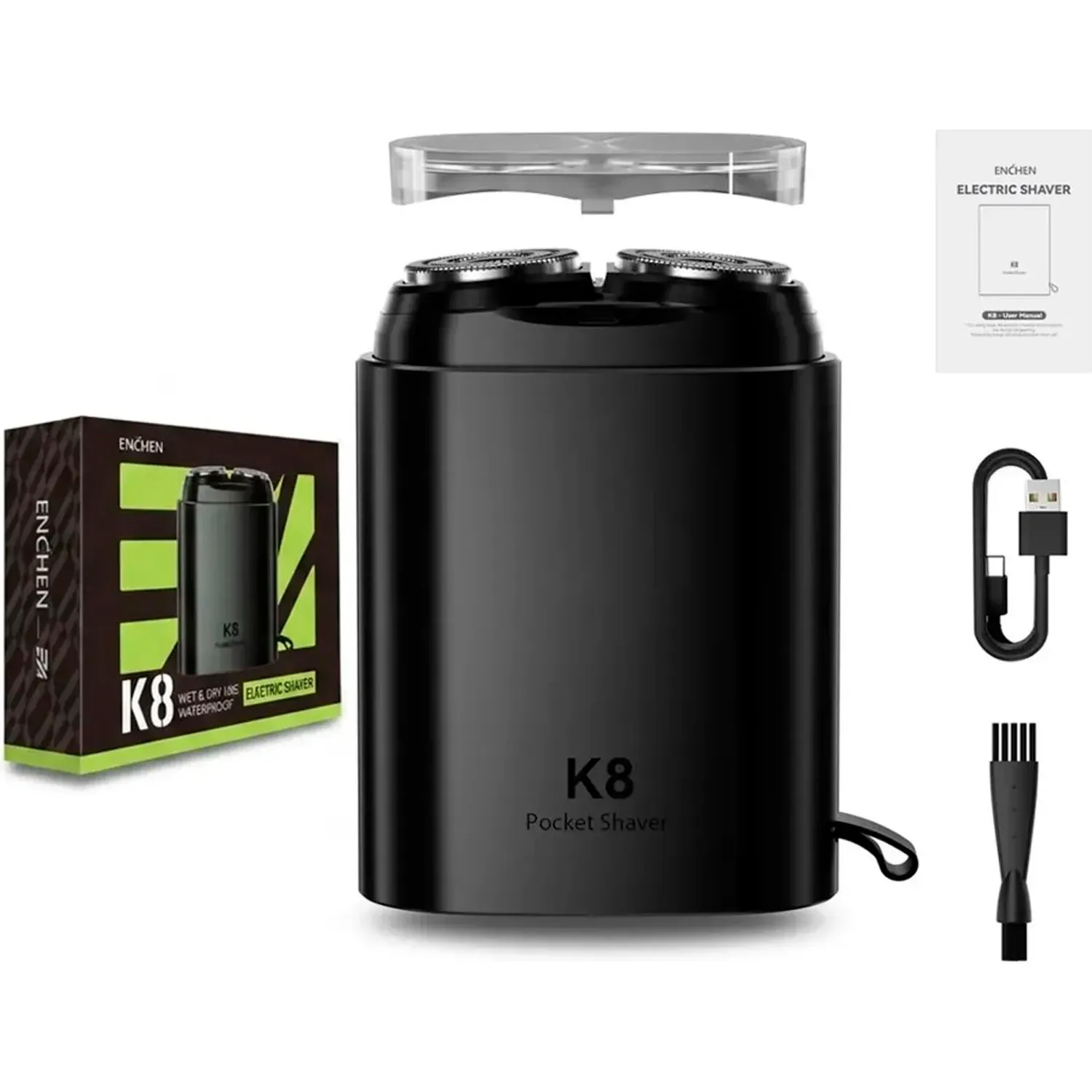 ENCHEN Afeitadora Enchen Electrica Portátil K8 - Portátil Usb-C color negro | Platanitos