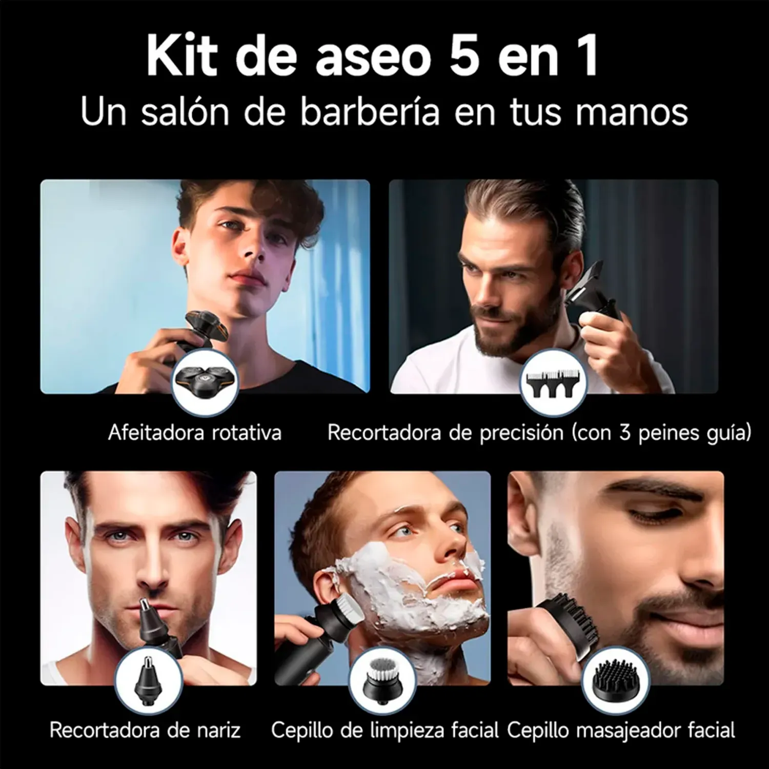 ENCHEN Afeitadora Enchen Multifuncional Modelo X8s-C - 5 En 1 Usb-C color negro | Platanitos