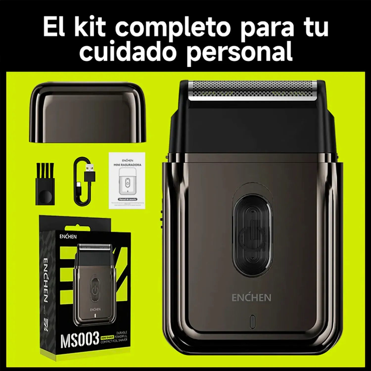 ENCHEN Afeitadora Enchen Mini Ms003 Portátil Usb-C color negro | Platanitos