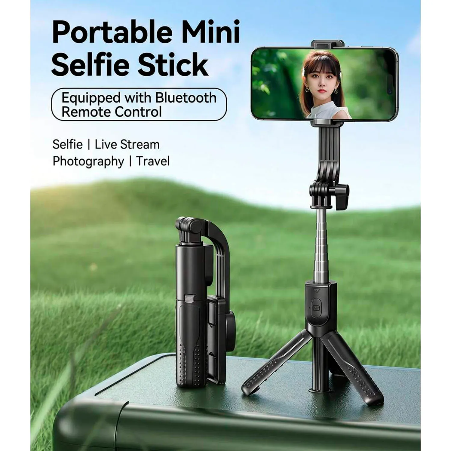 REMAX Selfie Remax Tripode Streaming P16 De 80cm Modalidad 360 Bluetooth color negro | Platanitos