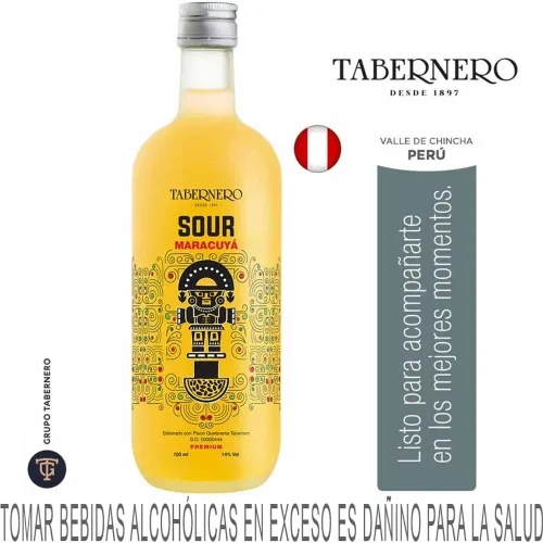 (Rtd) Tabernero Sour Maracuya Botella 700ml color varios | Platanitos