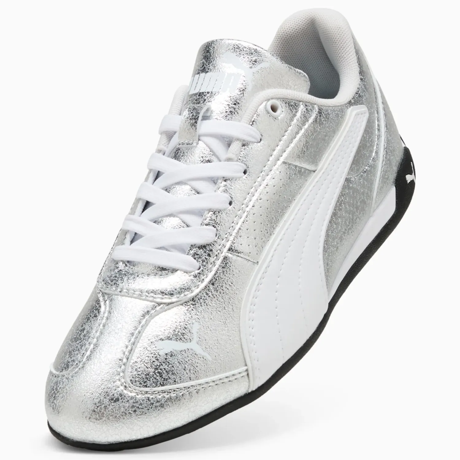 Zapatillas Puma Urbanas Mujer Replicatch Metallic Whisper color plateado | Platanitos