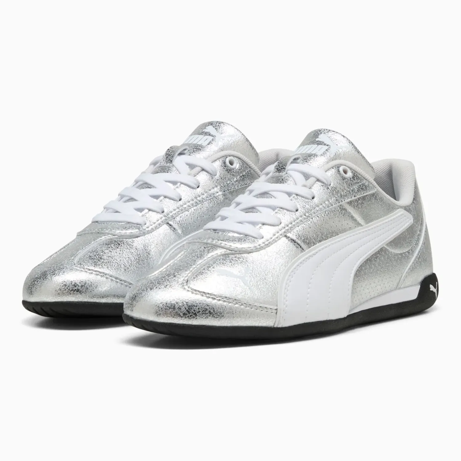 Zapatillas Puma Urbanas Mujer Replicatch Metallic Whisper color plateado | Platanitos