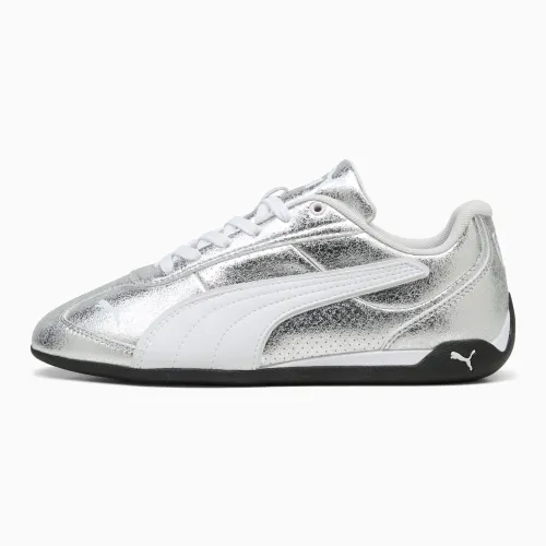 Zapatillas Puma Urbanas Mujer Replicatch Metallic Whisper color plateado | Platanitos