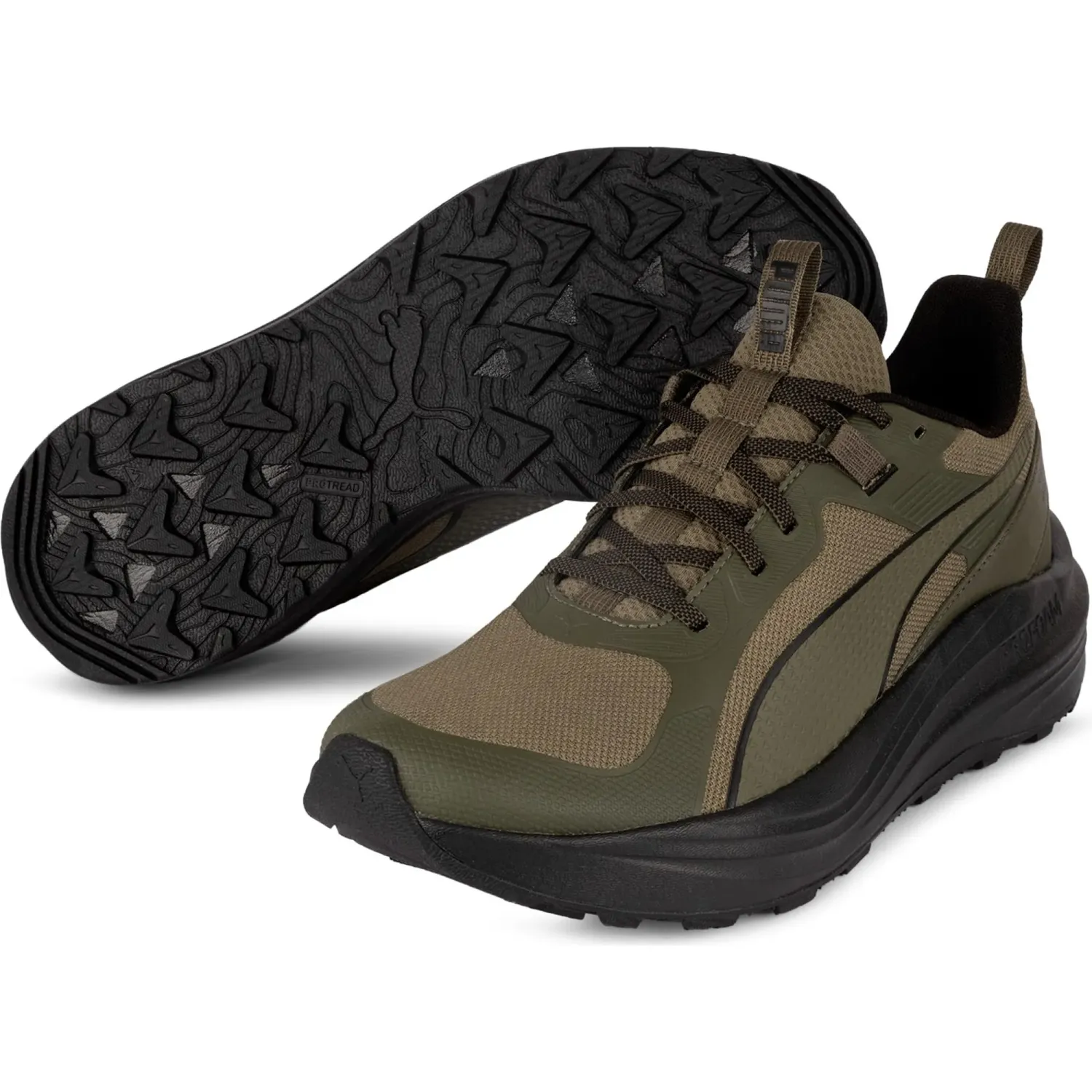 Zapatillas Puma Trail Running Hombre Flare Pro Trail Ptx color verde | Platanitos