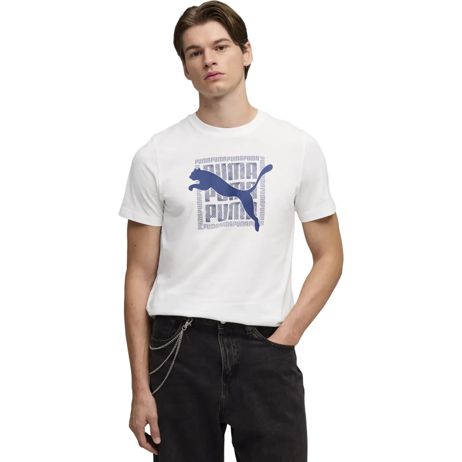 Puma Polo Puma Deportivo Hombre Graphic Puma Wording Tee color blanco | Platanitos
