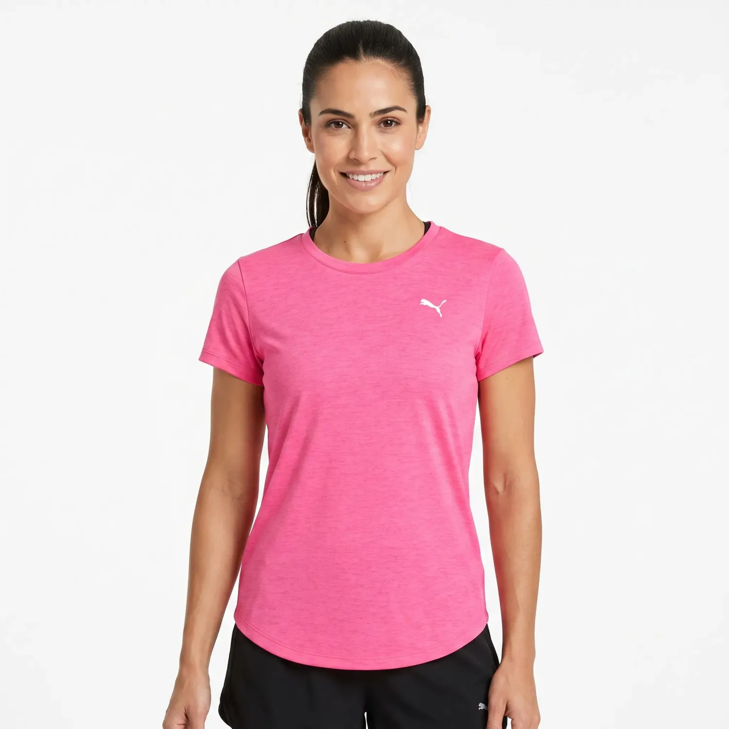 Polo Puma Training Mujer W Tad Essential Heather Tee color rosado | Platanitos