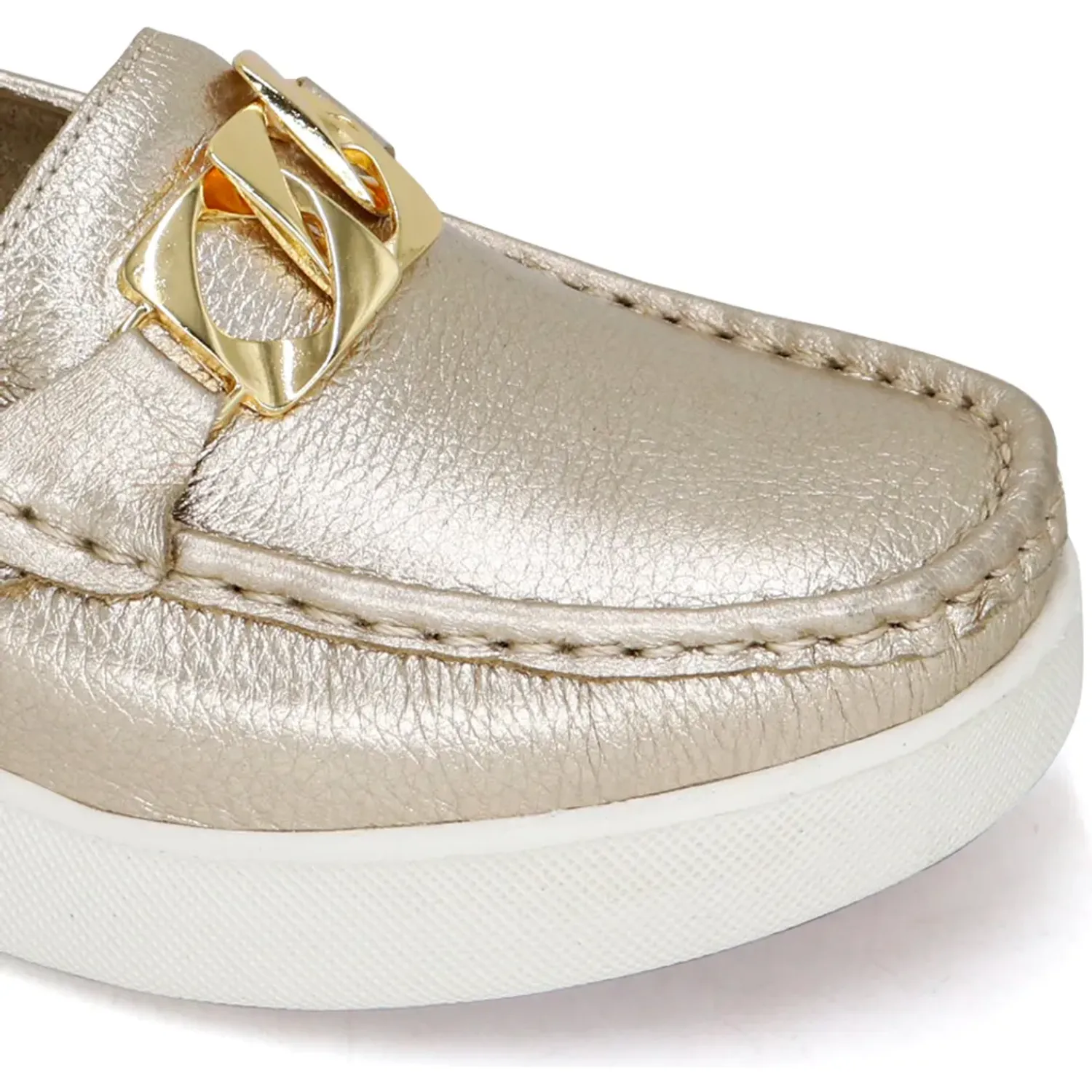 Mocasin Par&Ss Casual De Cuero Mujer Ceda-Ka26q3 color dorado | Platanitos