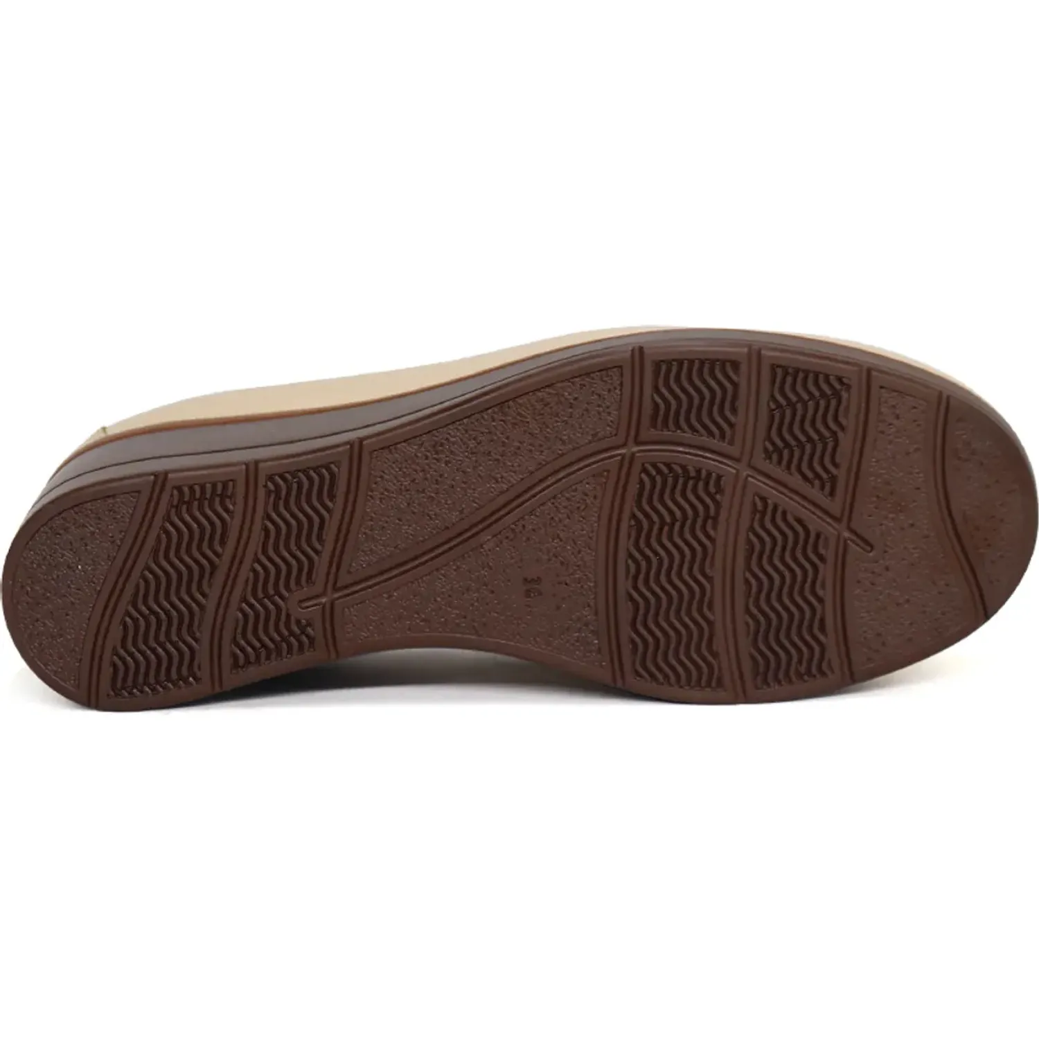 Mocasin Par&Ss Casual De Cuero Mujer 2681-Ka26q3 color hueso/marron | Platanitos
