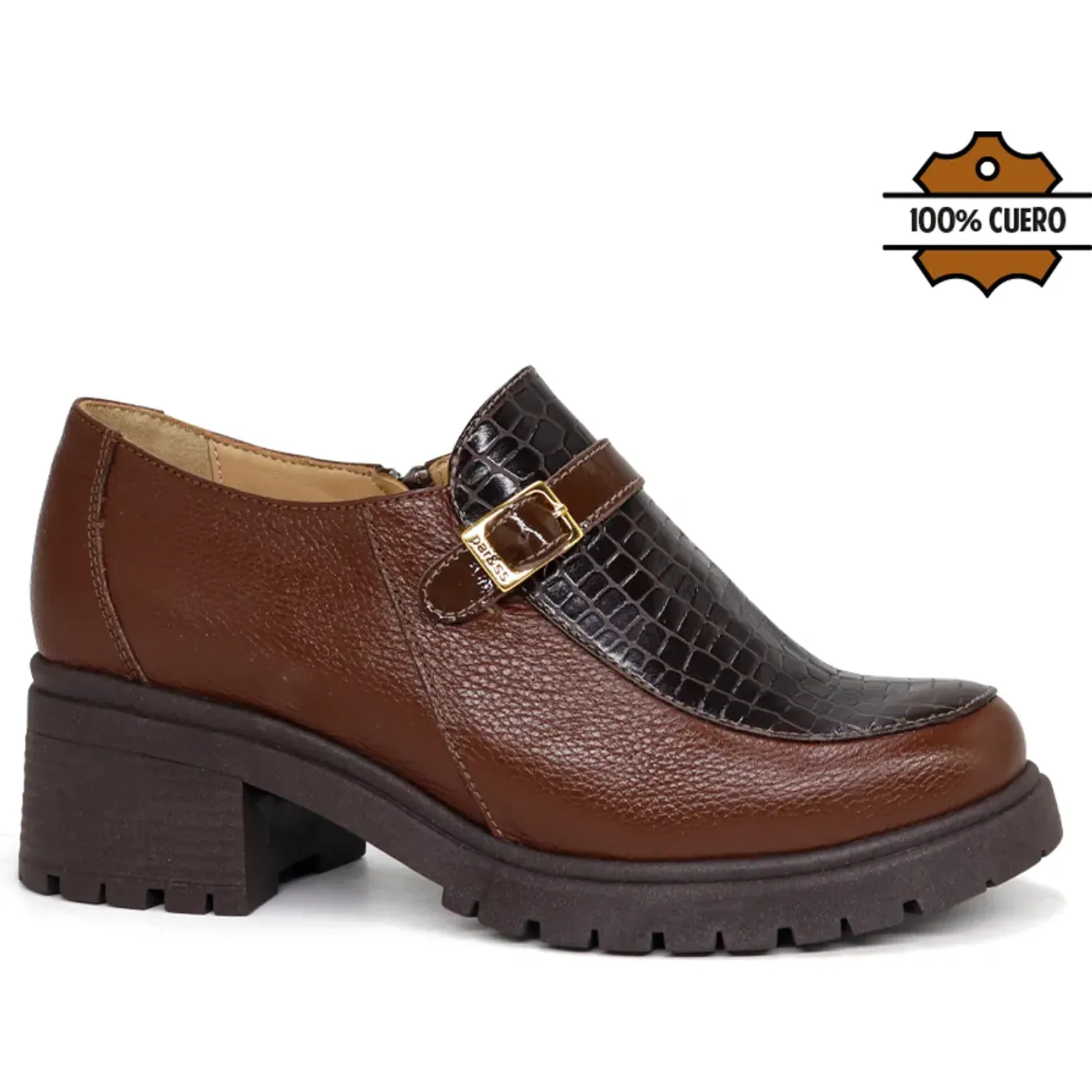 PAR&SS Zapato Par&Ss Casual De Cuero Mujer 2675-Ka26q3 color marron | Platanitos